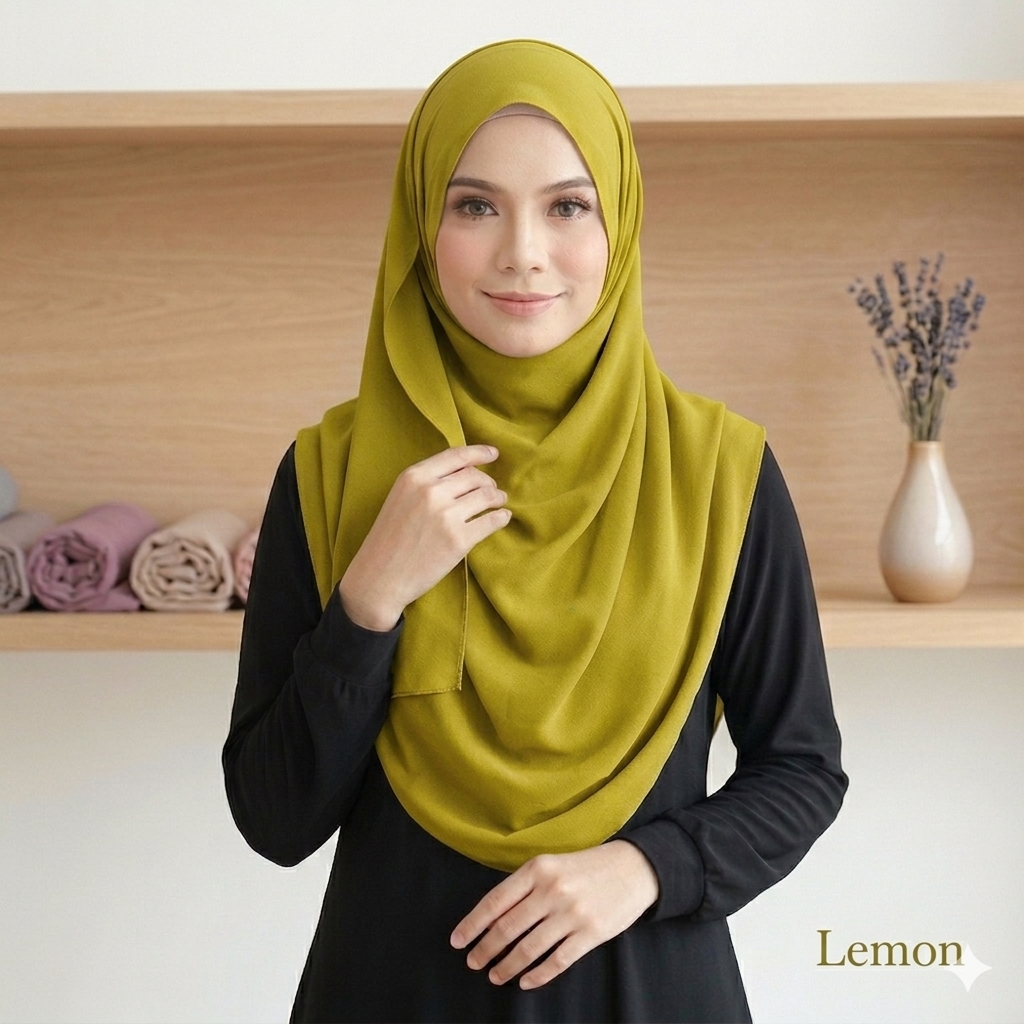 DOUBLE LOOP HIJAB - LEMON