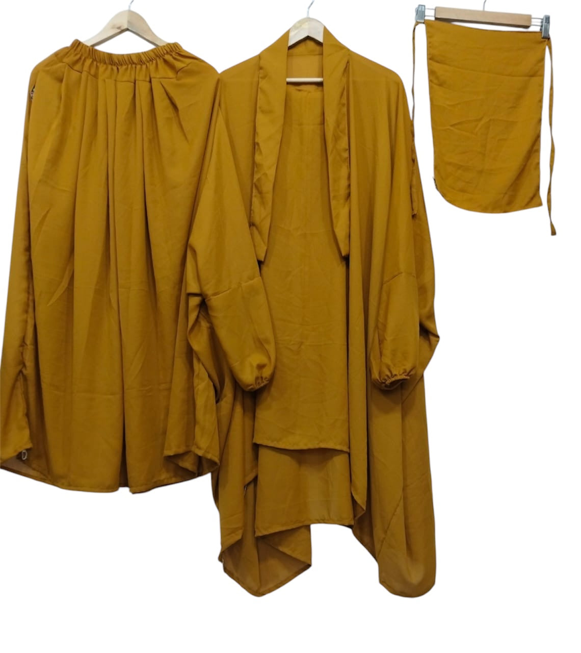 3 Piece Jilbab Abaya - Mustard