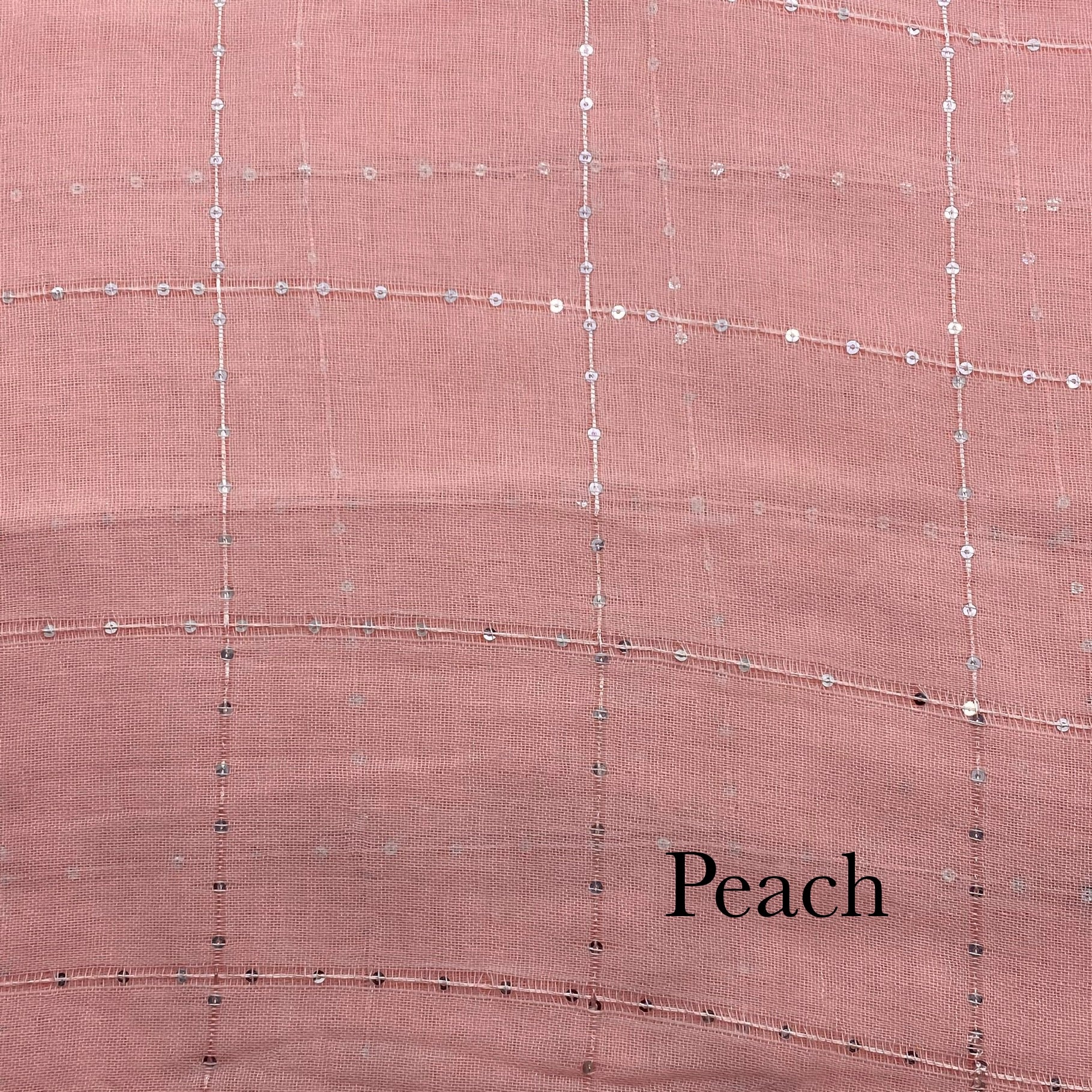 Sequins Border Lawn - Peach