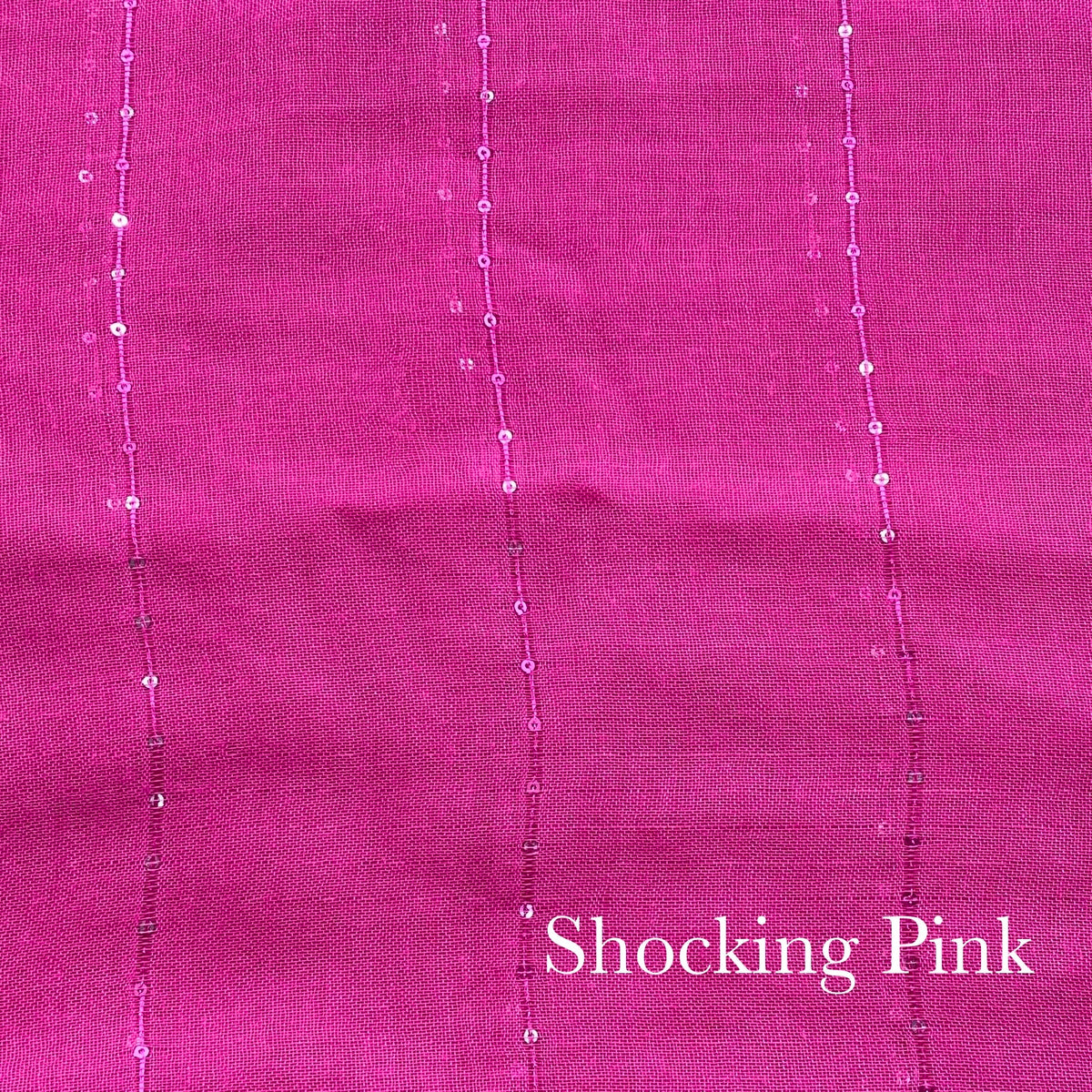 Sequins Border Lawn - Shocking Pink