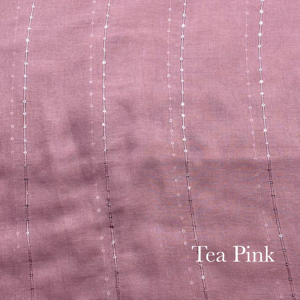 Sequins Border Lawn - Tea Pink