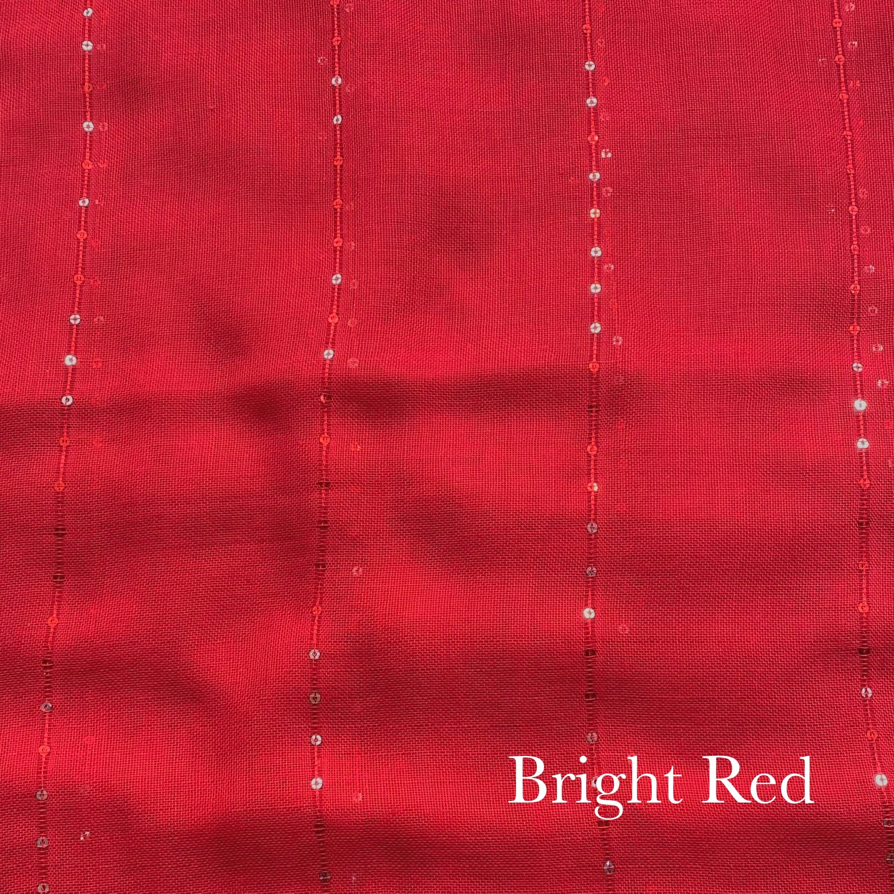 Sequins Border Lawn - Bright Red
