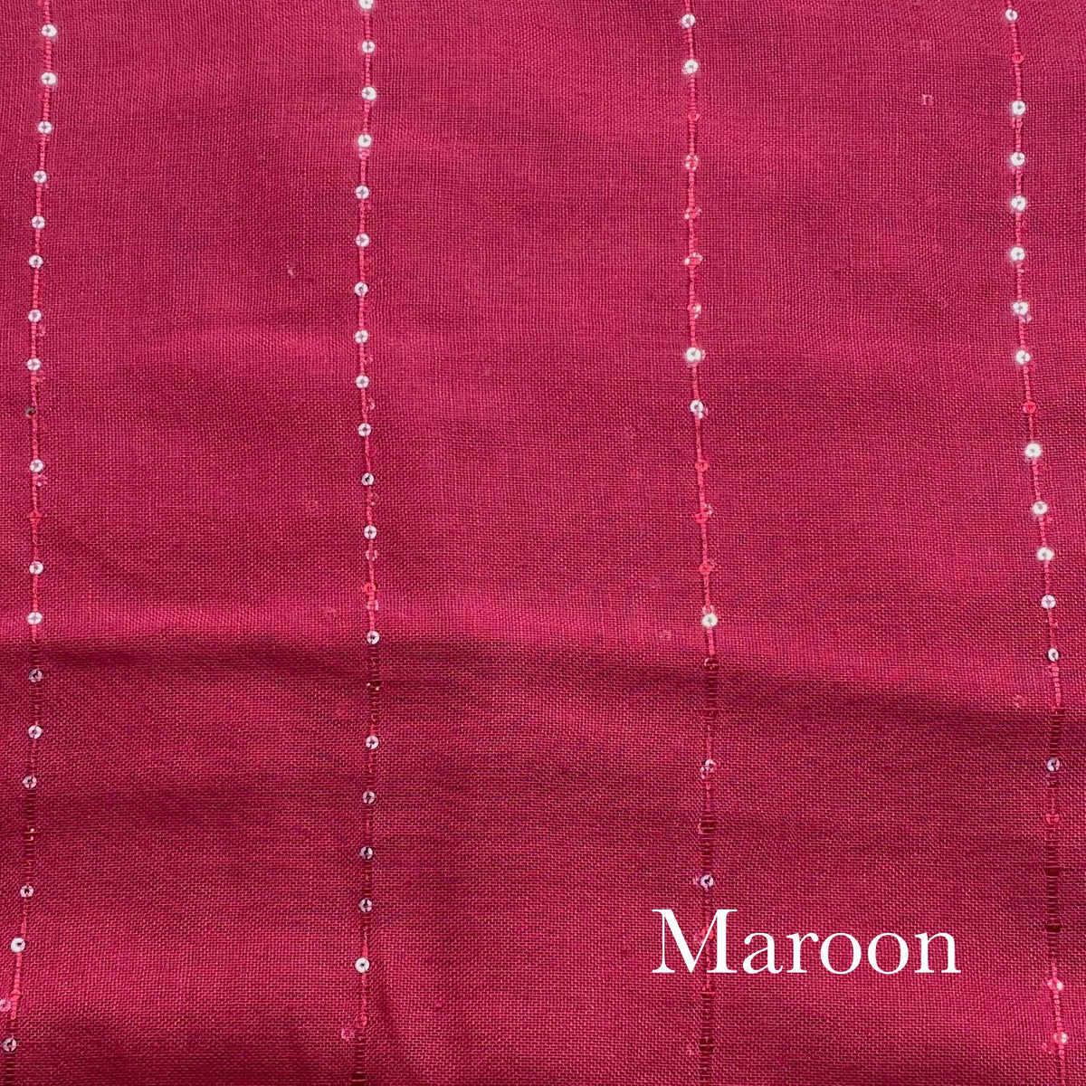 Sequins Border Lawn - Maroon