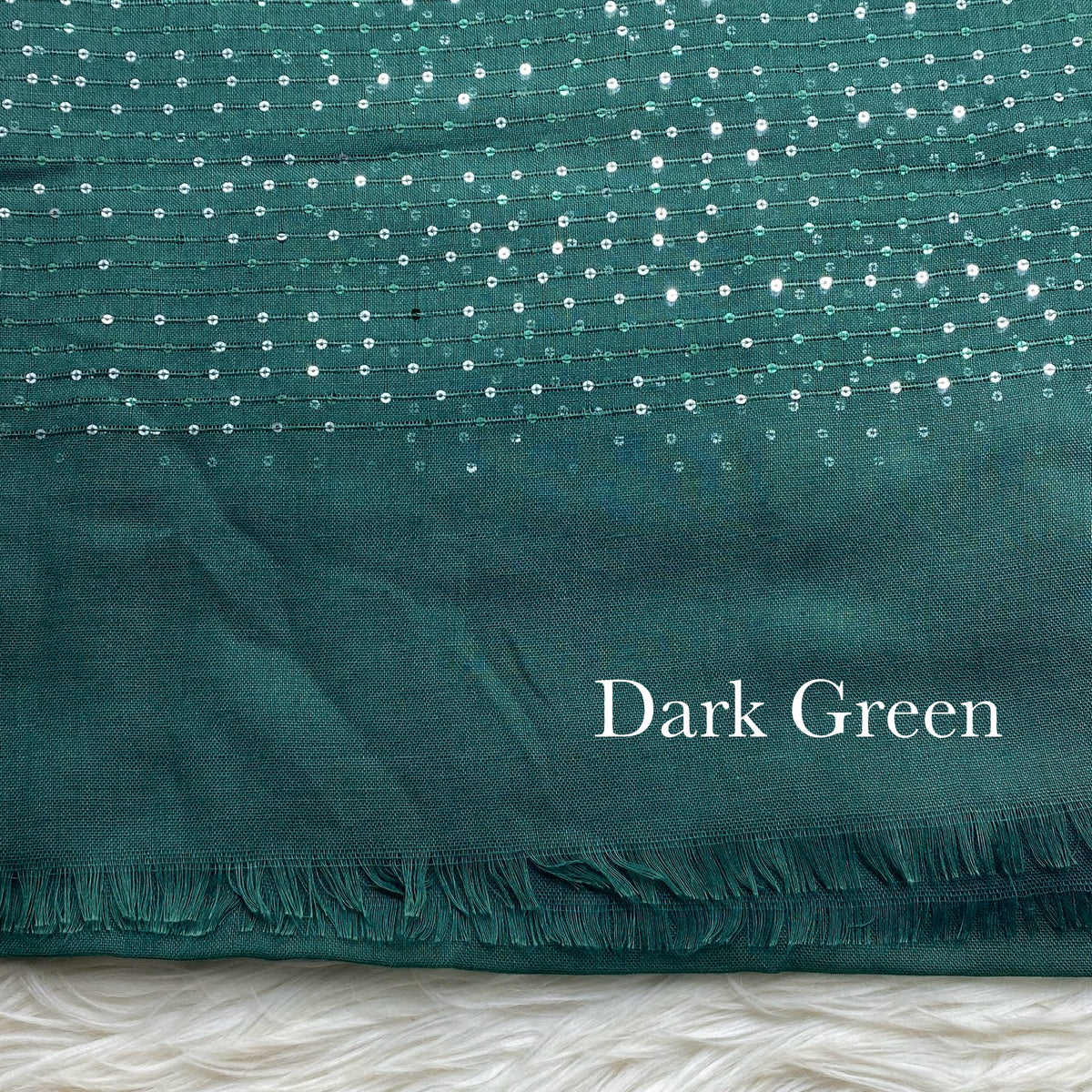 Sequins Border Lawn - Dark Green