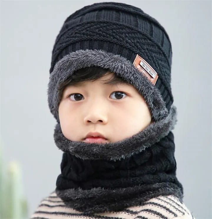 Knitted Hats Scarf Cap Neck For Kids