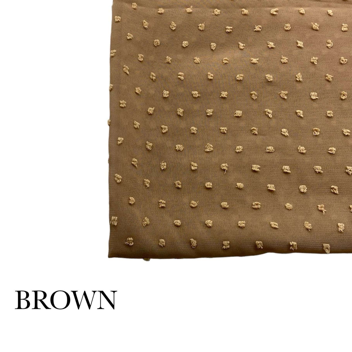 Swiss Dot Georgette - Brown