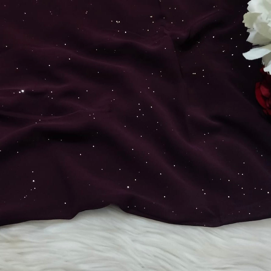 Glitter Georgette - Burgundy