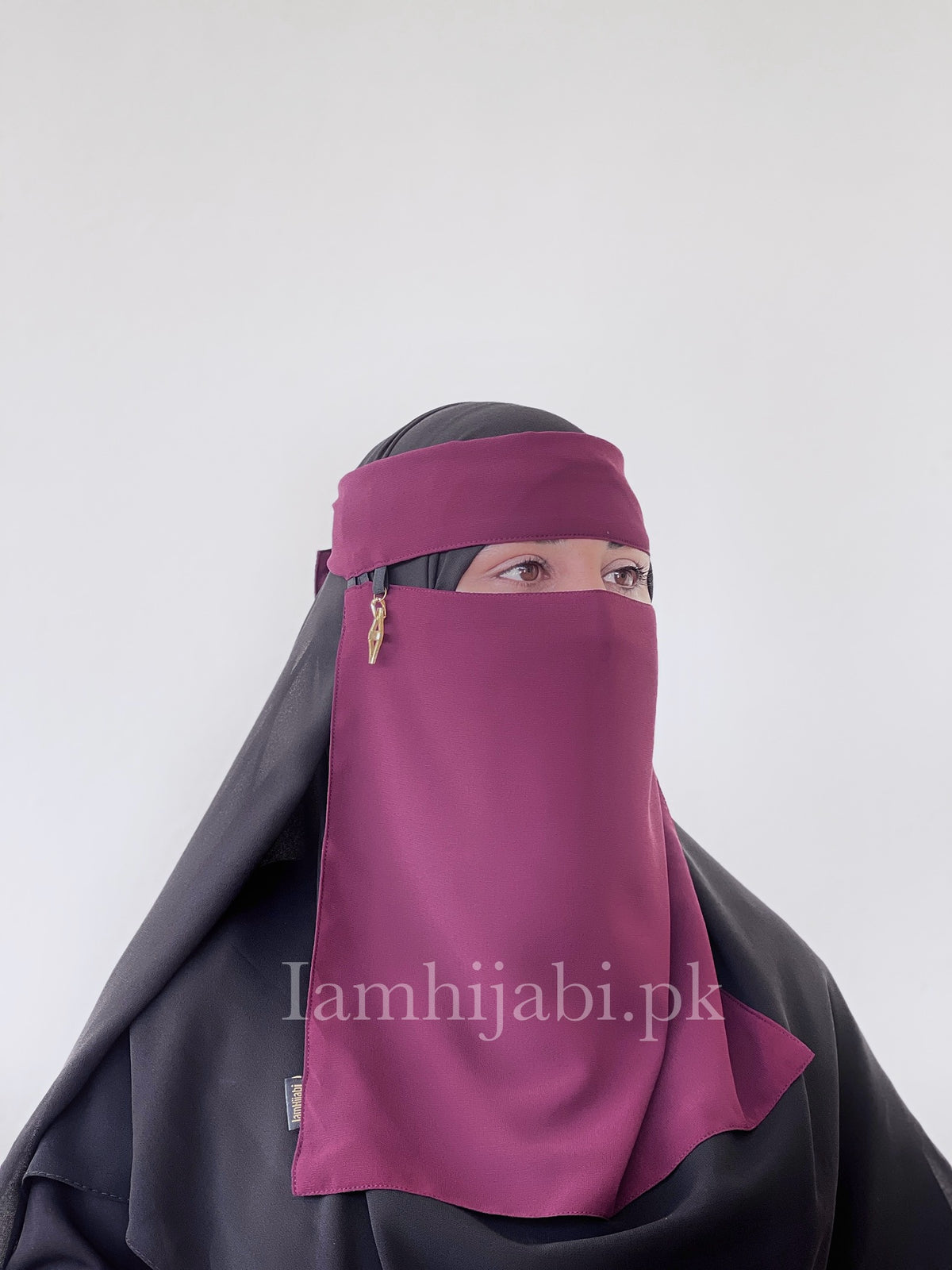 Saudi Niqab Large - Burgundy