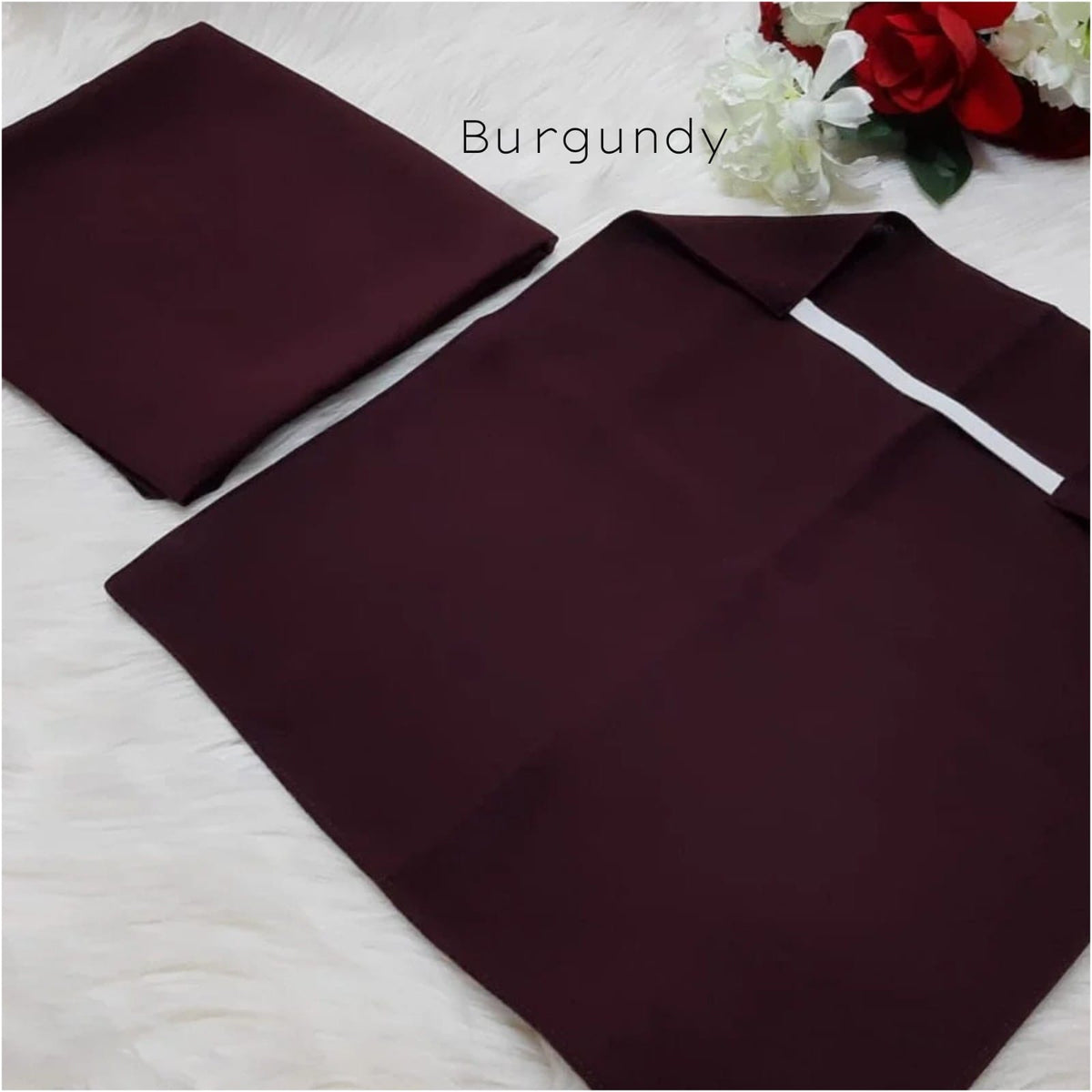 Hijab And Niqab Set - Burgundy