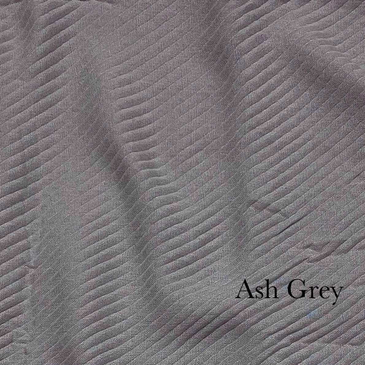 Crinkle Lawn - Ash Grey