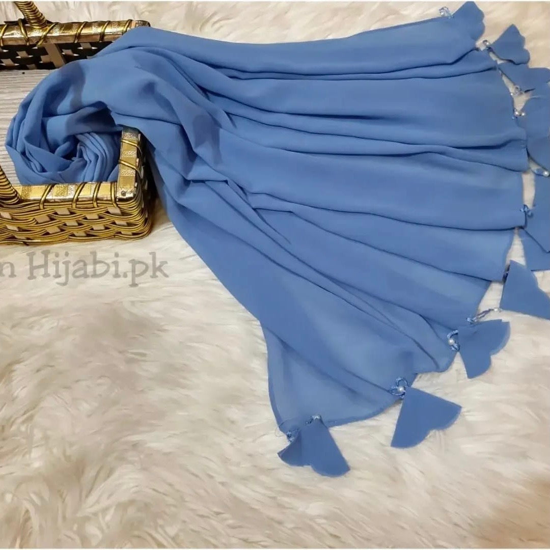 Heart Tassel - Denim Blue