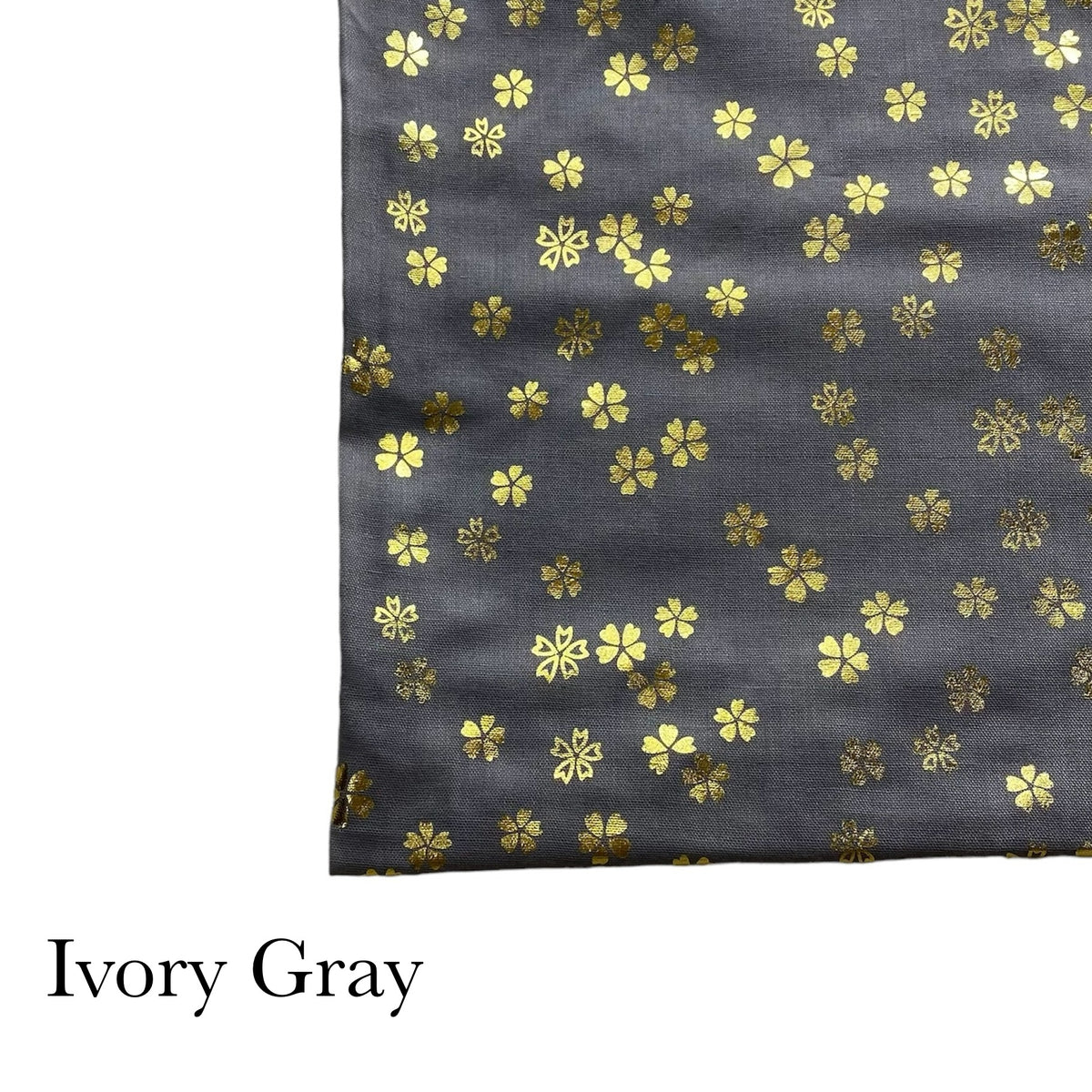 Floral Foil Lawn - Ivory Gray