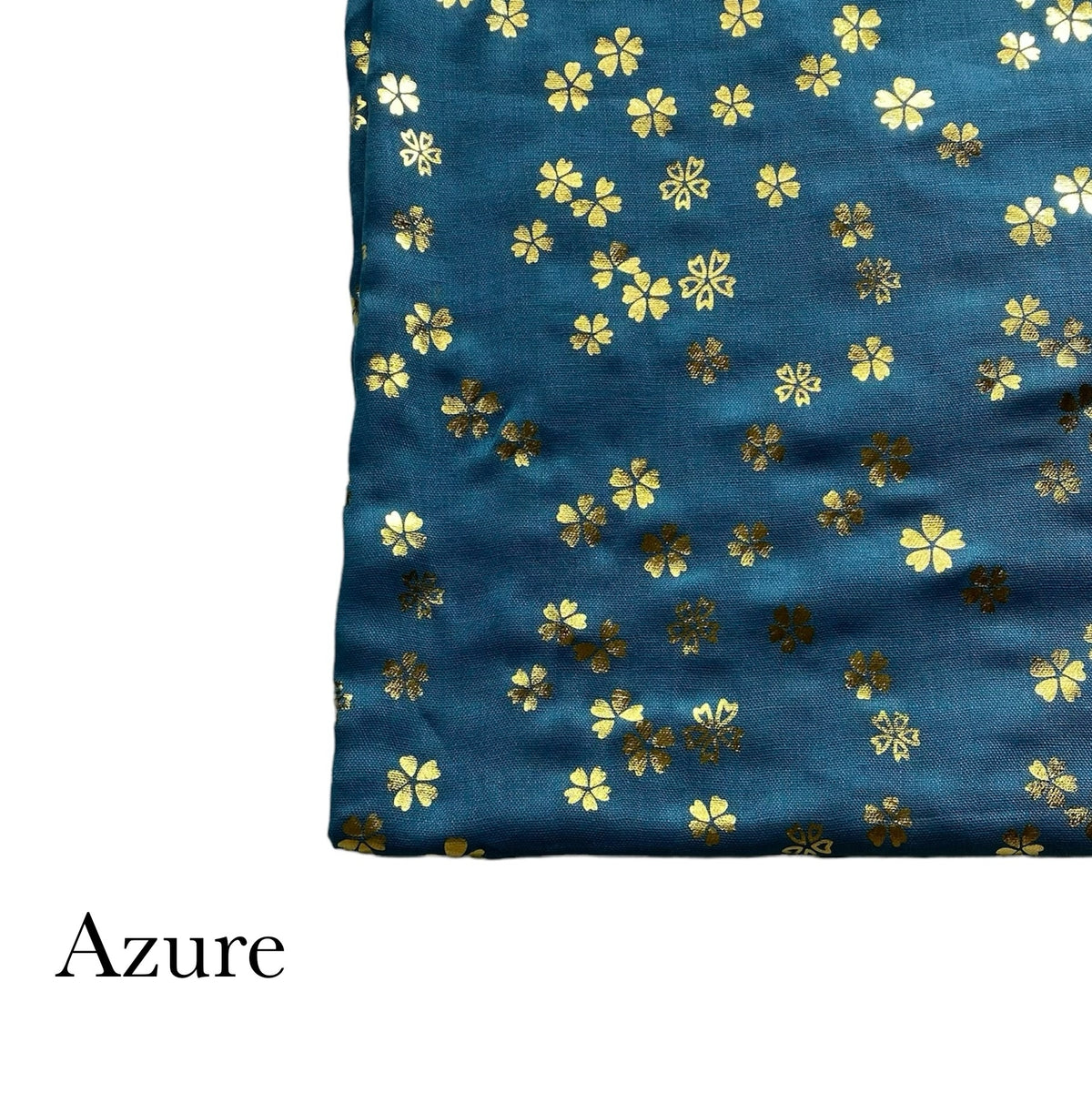 Floral Foil Lawn - Azure