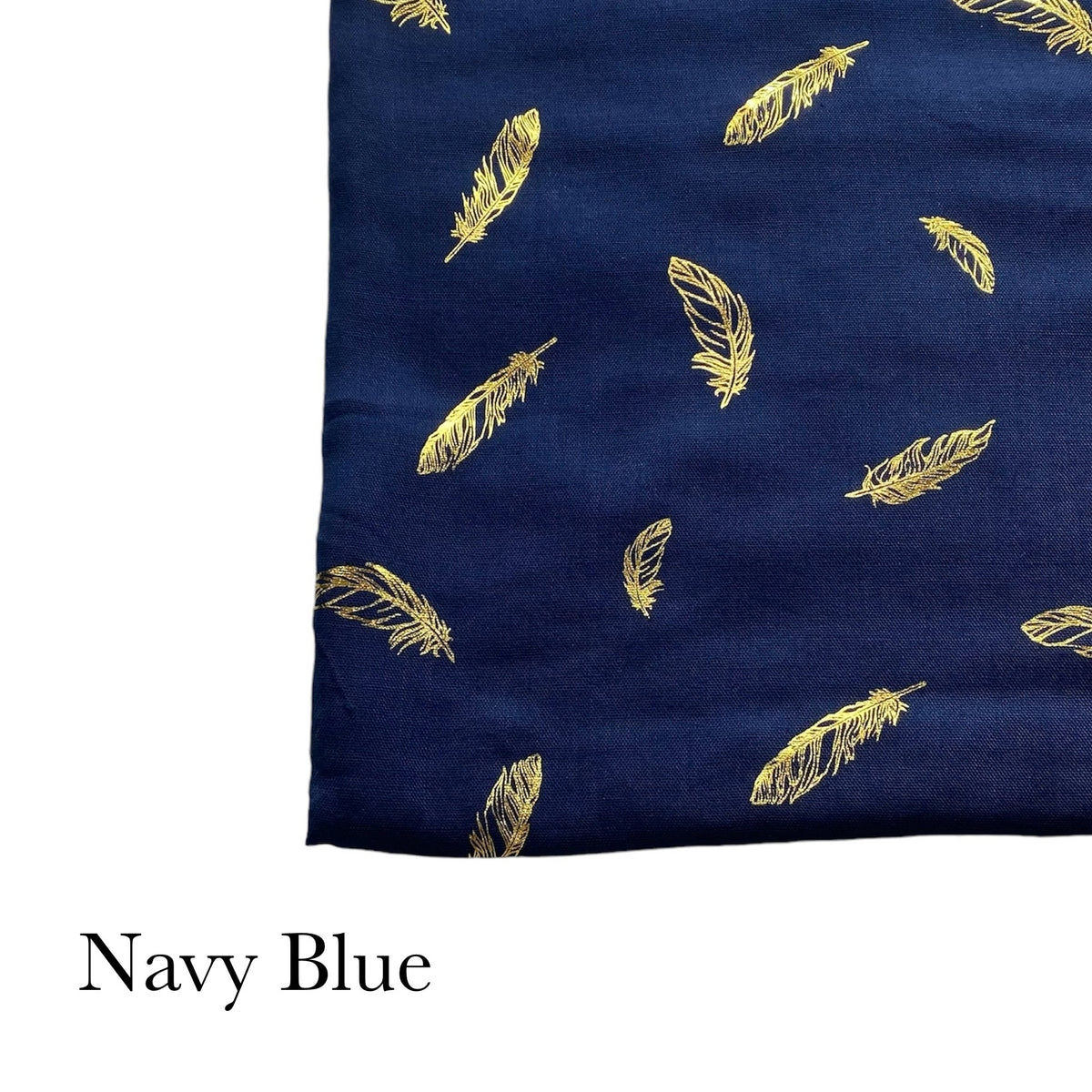 Gold Feather Lawn - Navy Blue