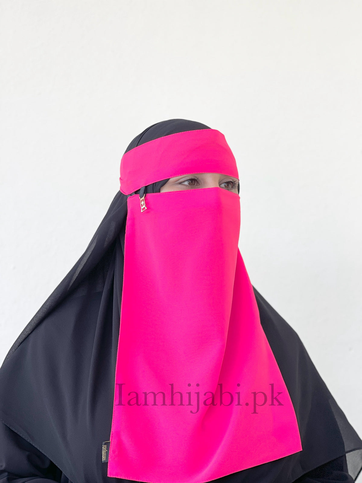 Saudi Rsa Pink Saudi Niqab Large - Hot Pink – I AM HIJABI.PK