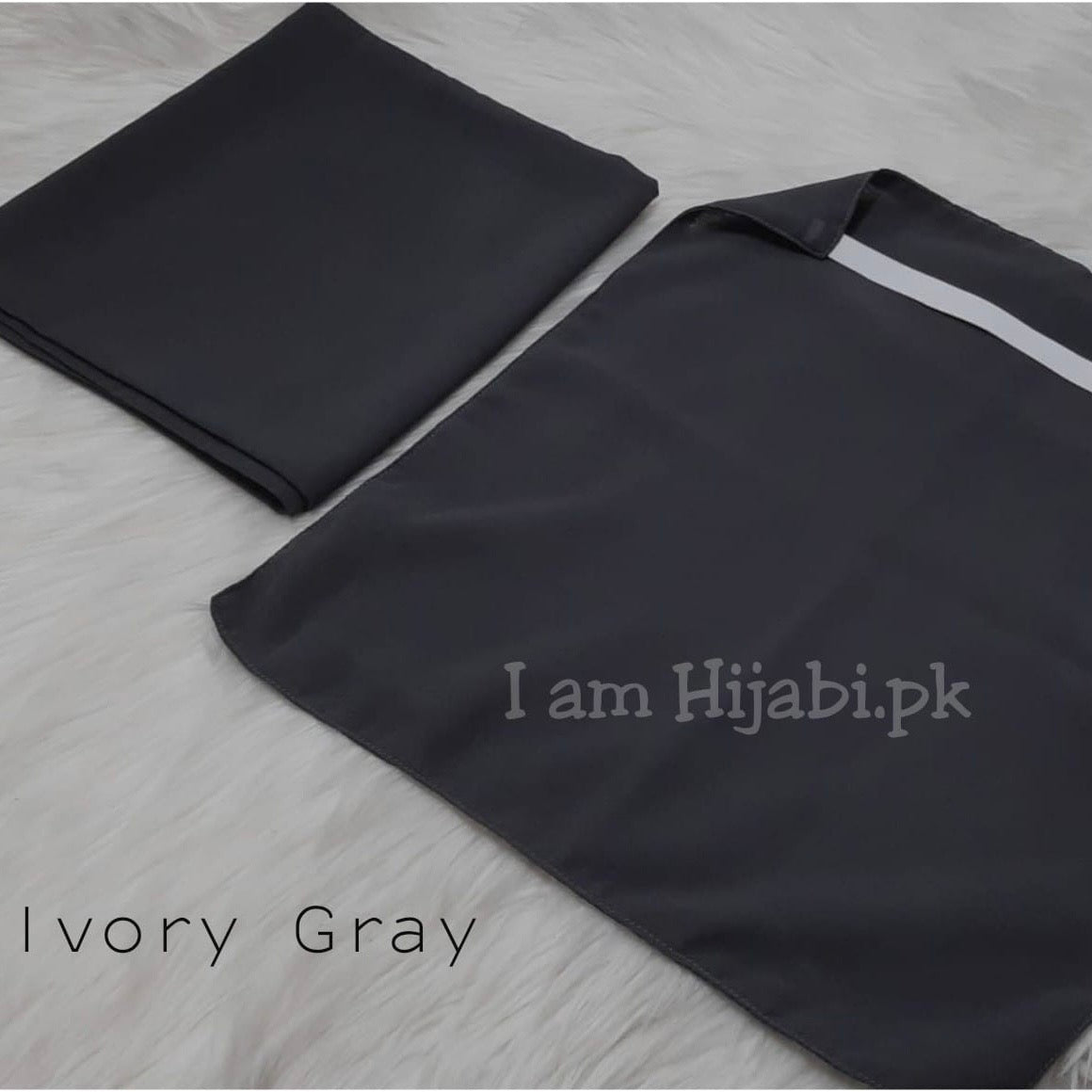 Hijab And Niqab Set - Ivory Gray