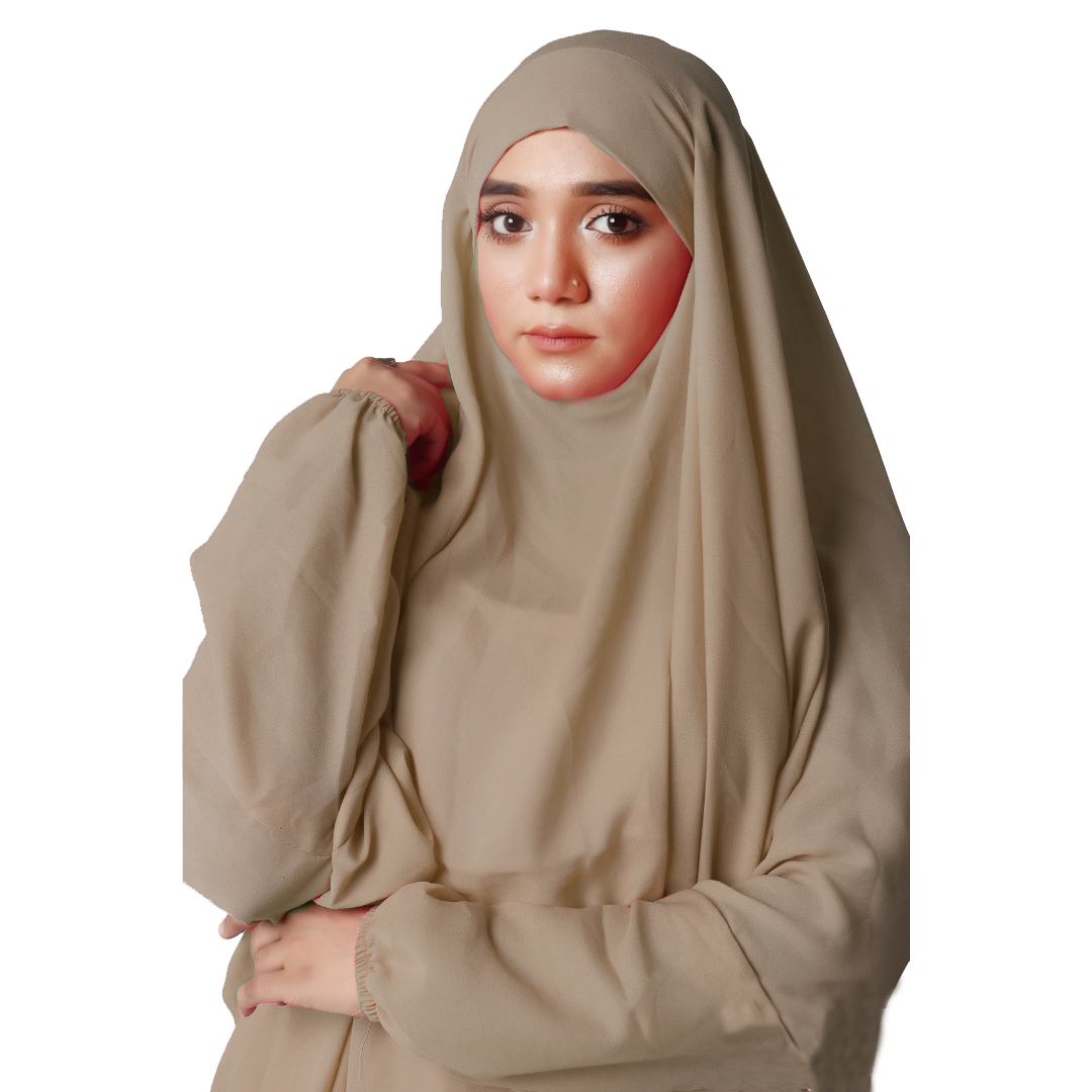 3 Piece Jilbab Abaya - Beige