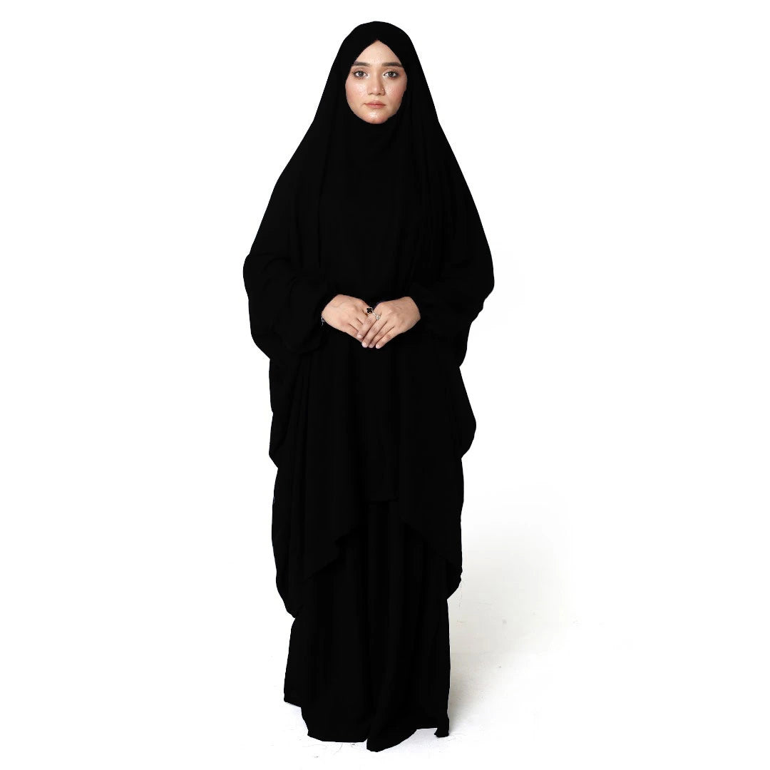 3 Piece Jilbab Abaya - Black