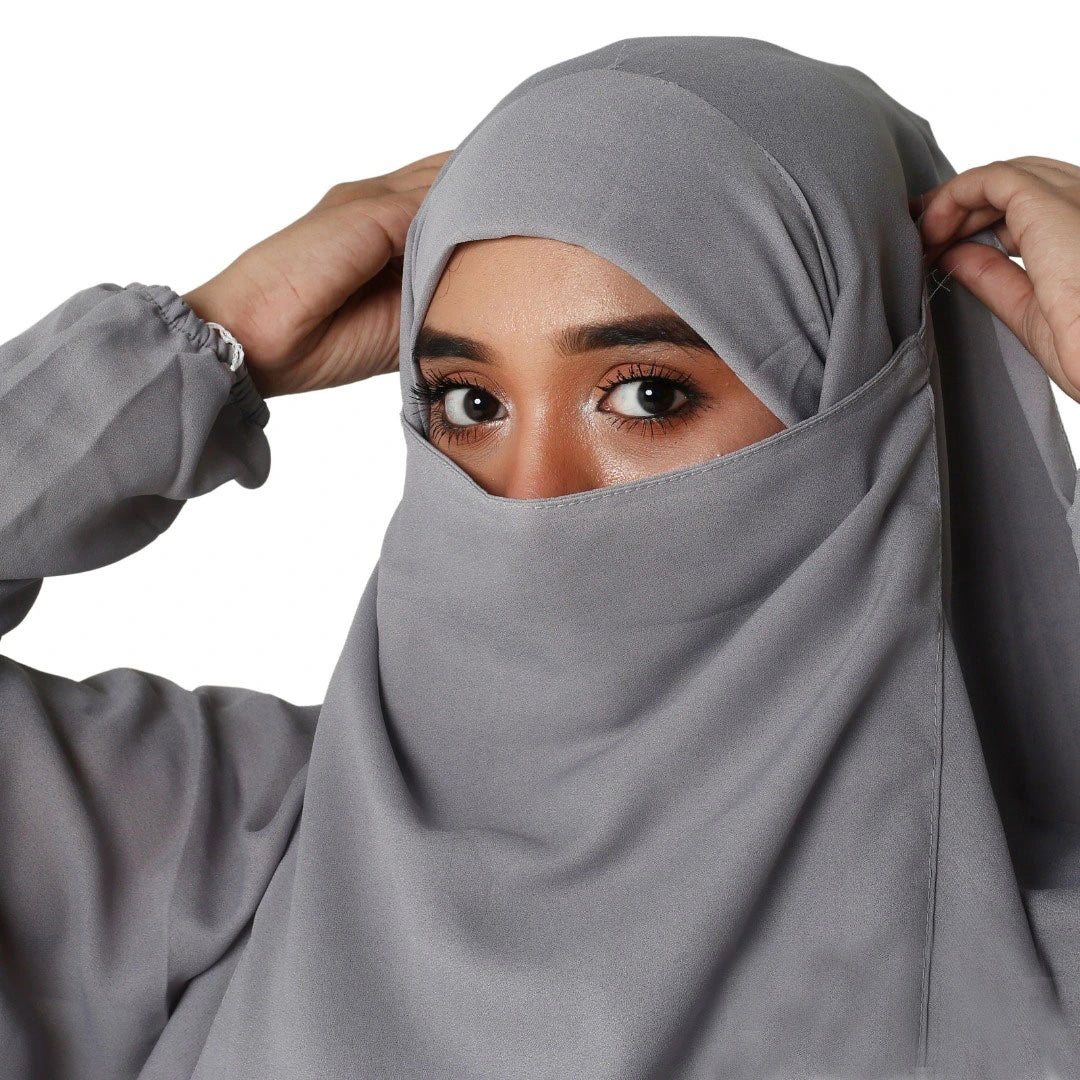 3 Piece Jilbab Abaya - Gray