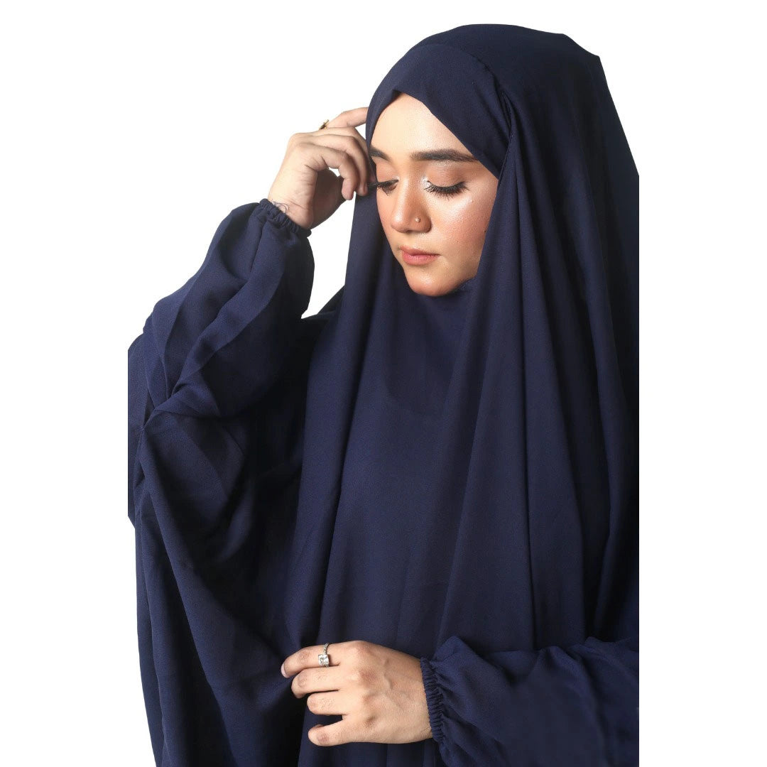 3 Piece Jilbab Abaya - Navy Blue