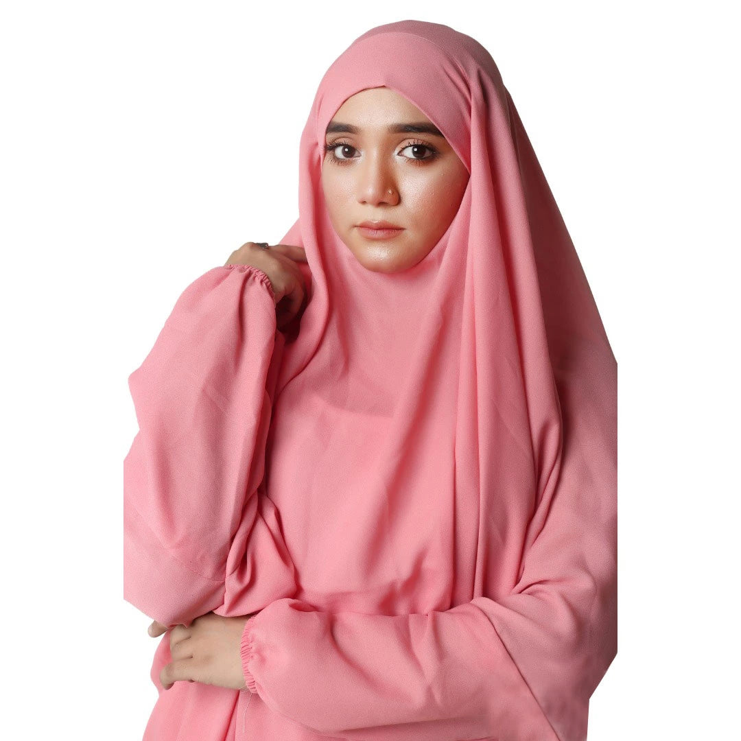 3 Piece Jilbab Abaya - Pink