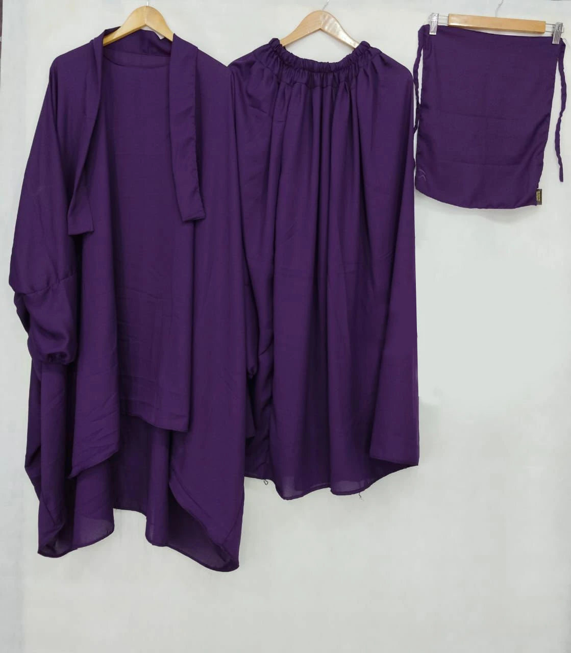 3 Piece Jilbab Abaya - Purple