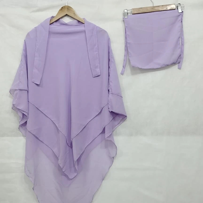 3 Layer Khimar + Niqab - Lilac
