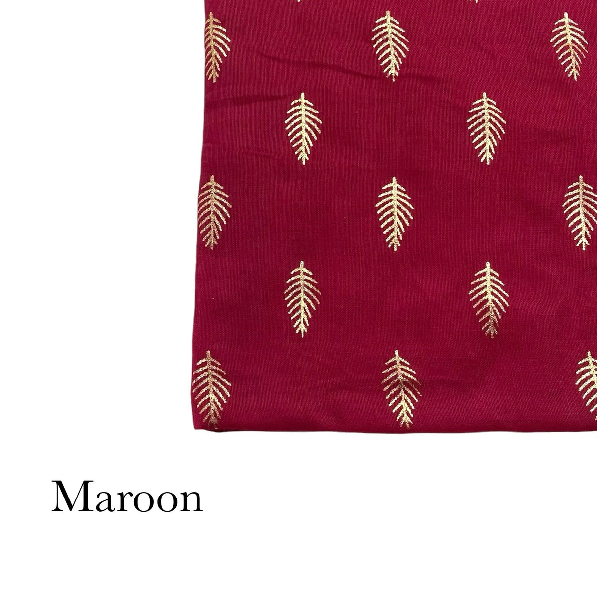 Pine Foil Lawn - Maroon