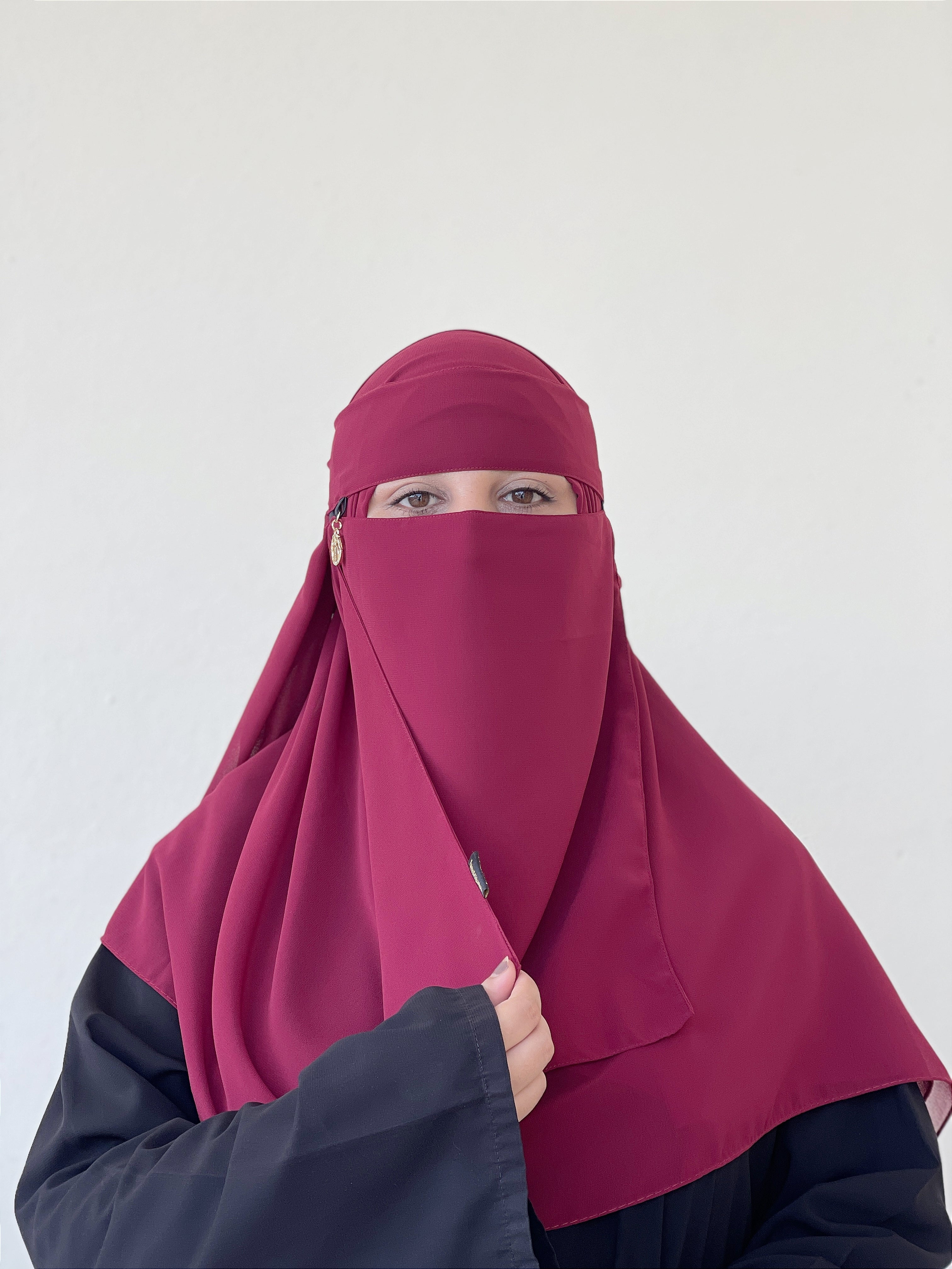 Saudi Niqab Set - Maroon