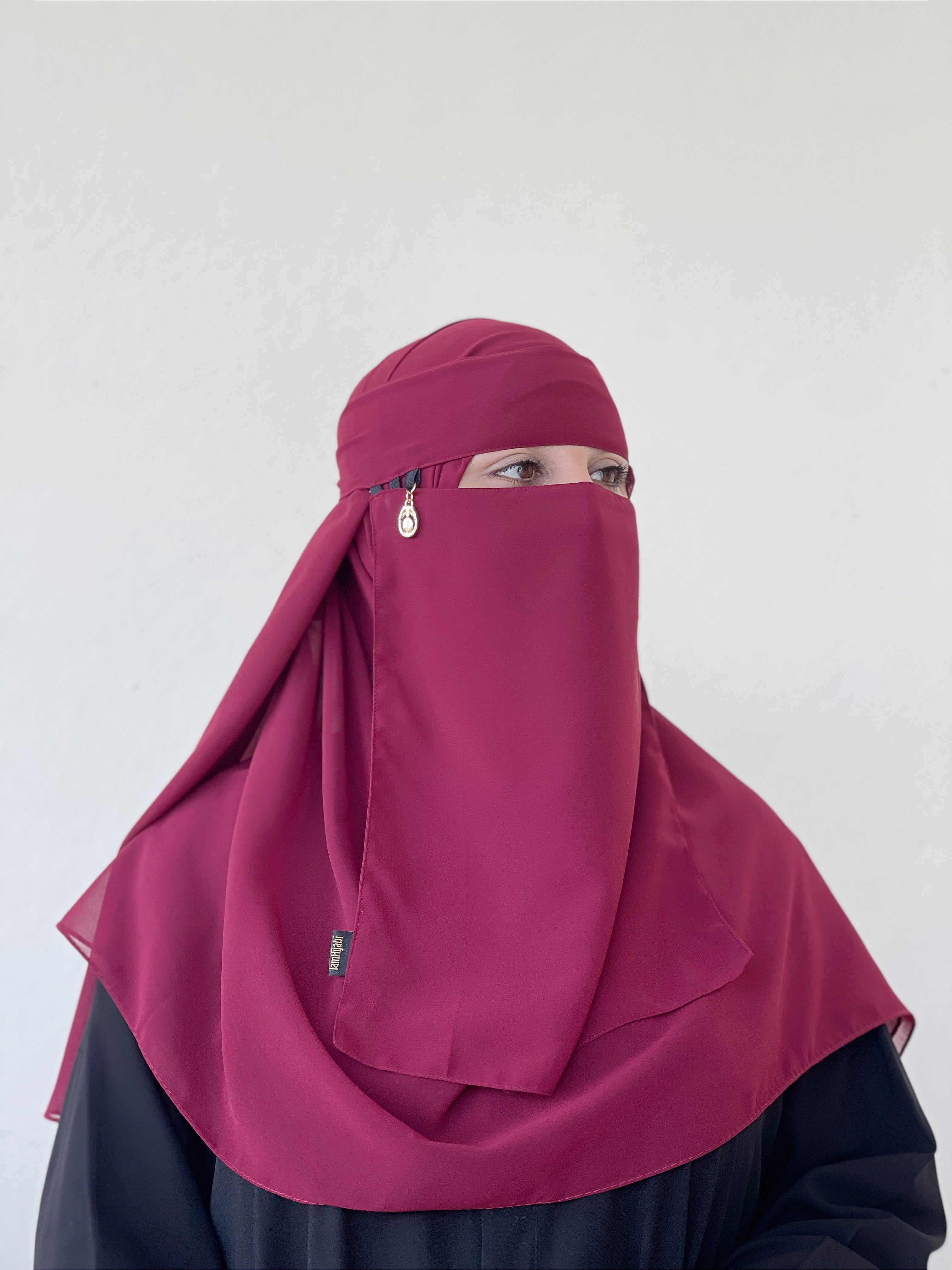 Saudi Niqab Set - Maroon