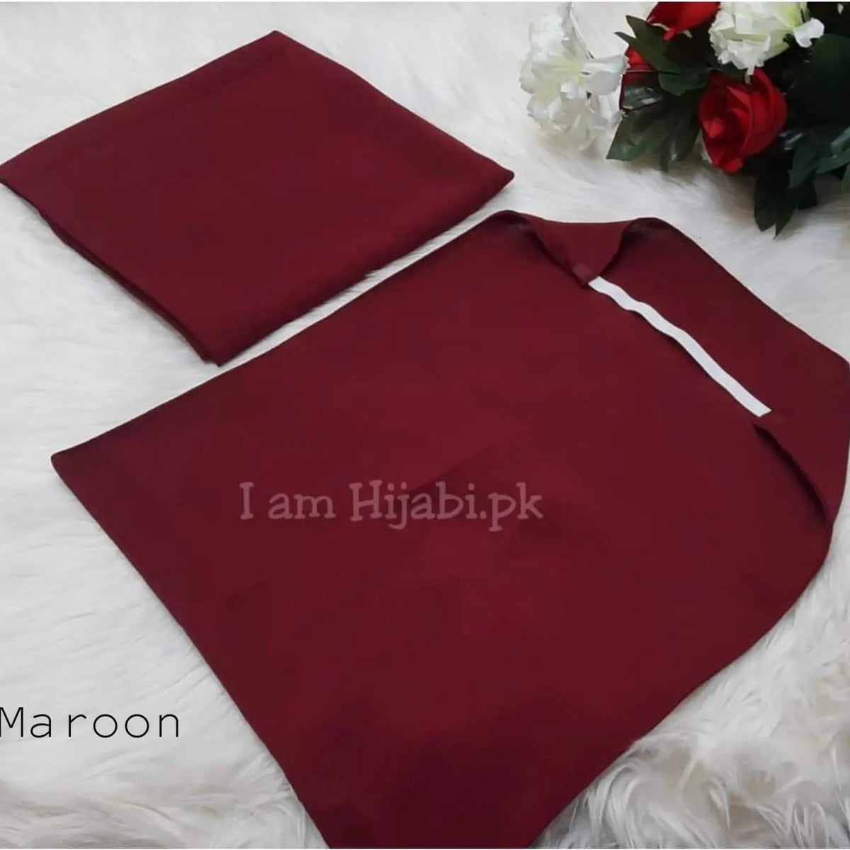 Hijab And Niqab Set - Maroon