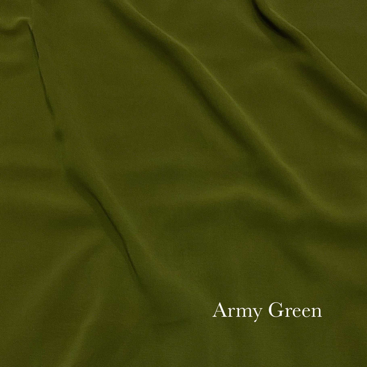 Plain Georgette - Army Green