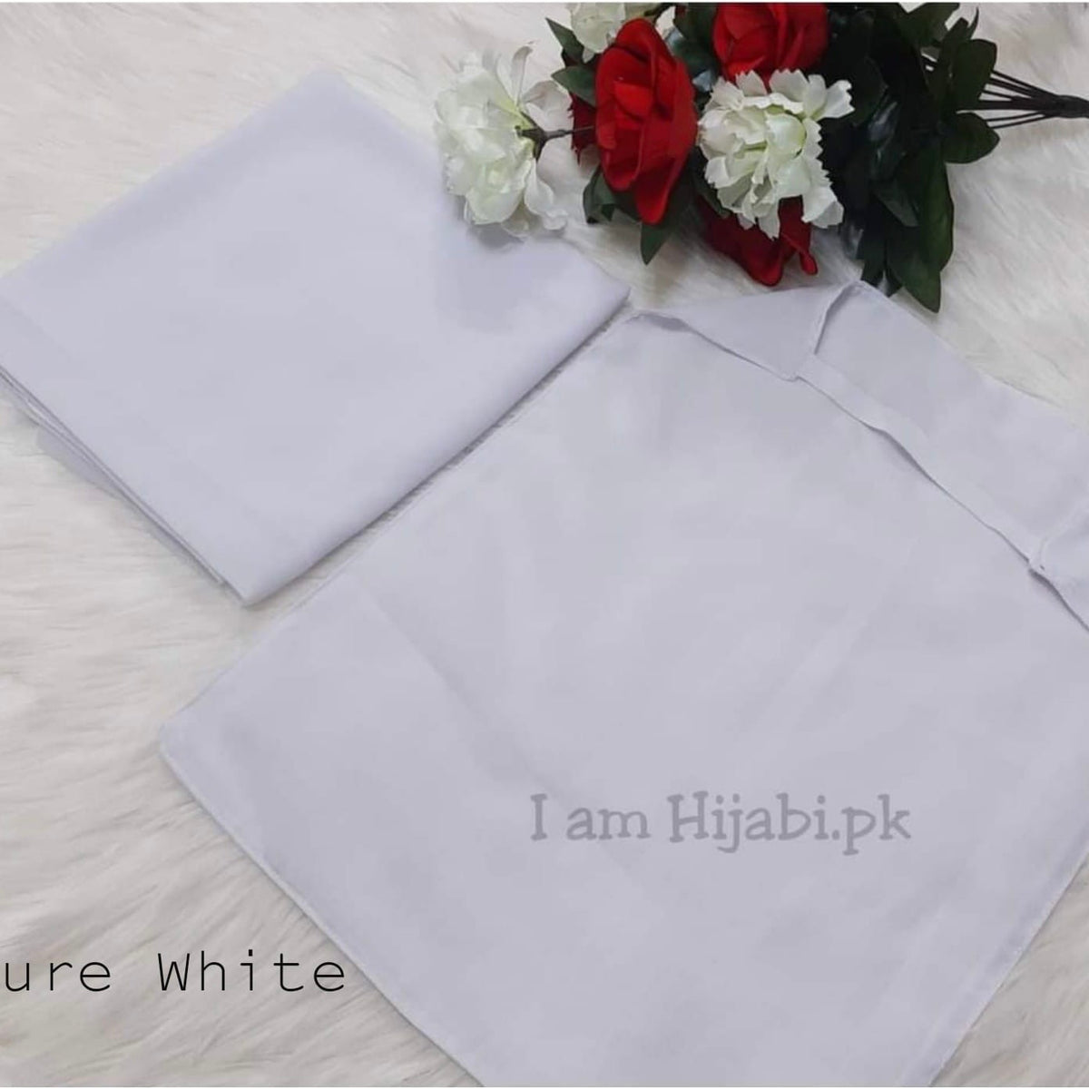 Hijab And Niqab Set - Pure White