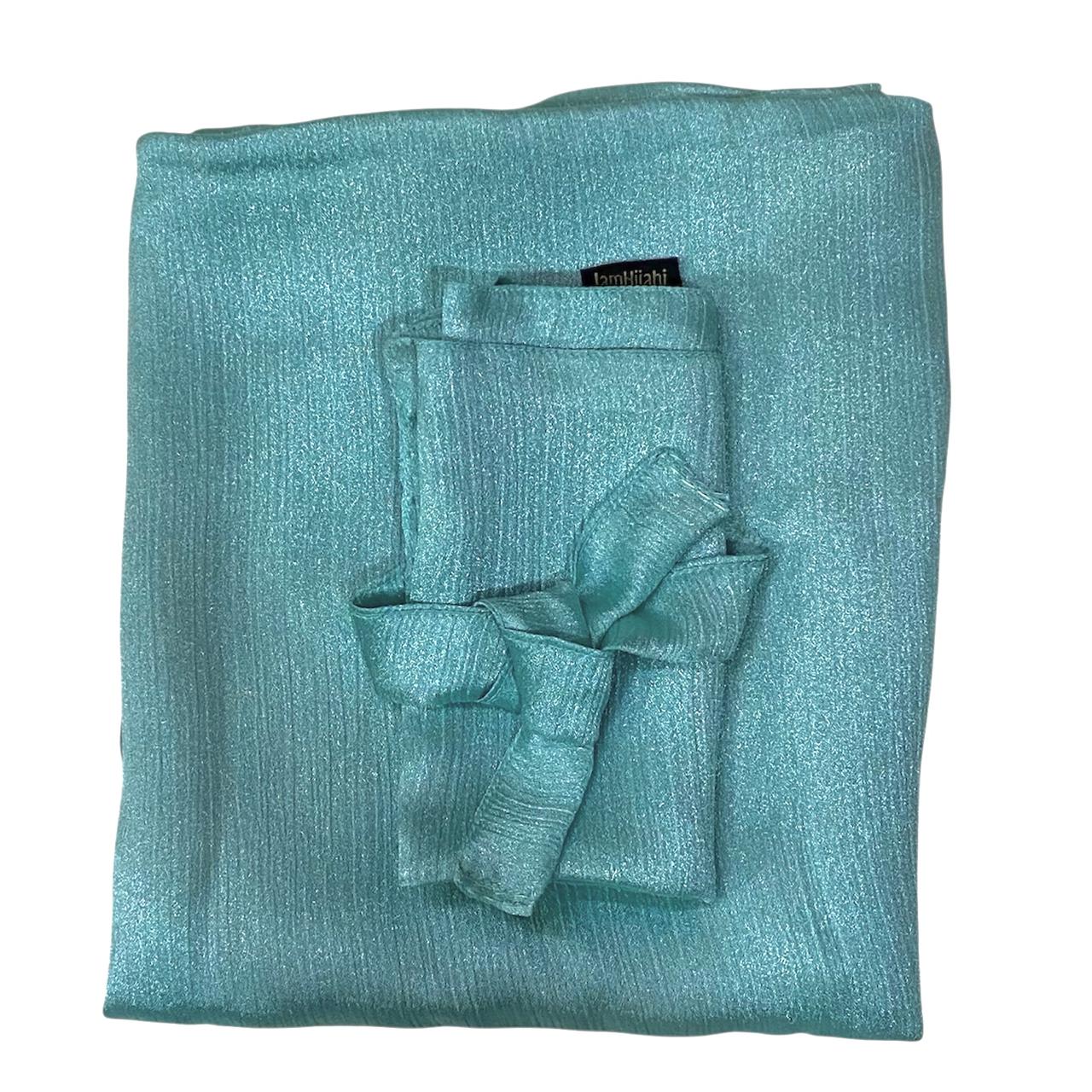 Silk Hijab And Niqab Set - Aqua