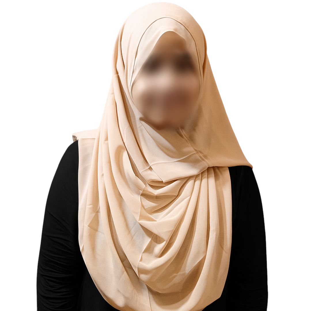 DOUBLE LOOP HIJAB - CREAM