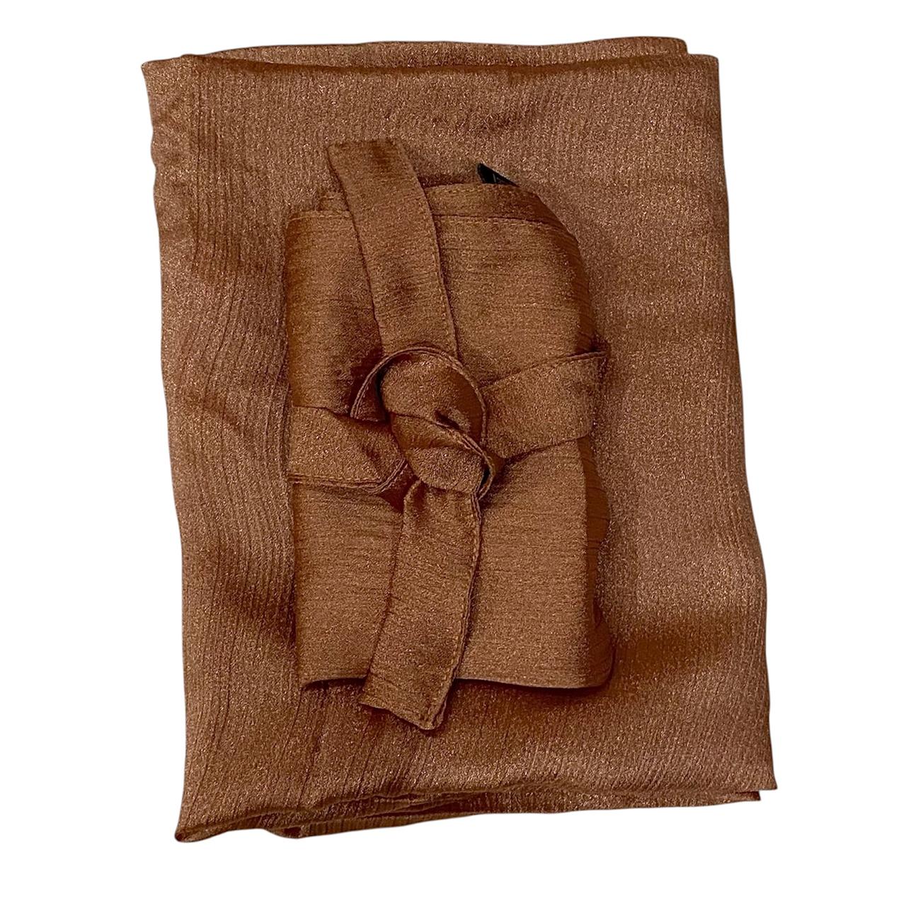 Silk Hijab And Niqab Set - Copper