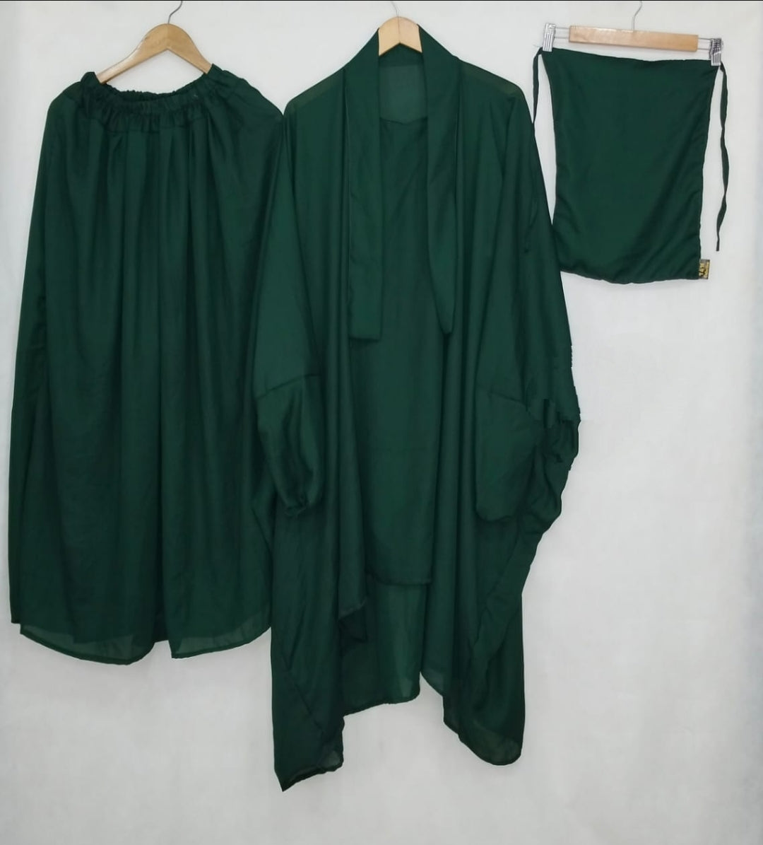 3 Piece Jilbab Abaya - Green