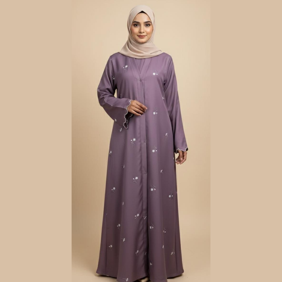 Simple Embroidered Abaya