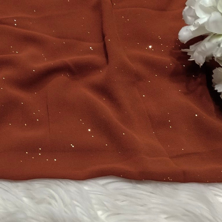 Glitter Georgette - Rust