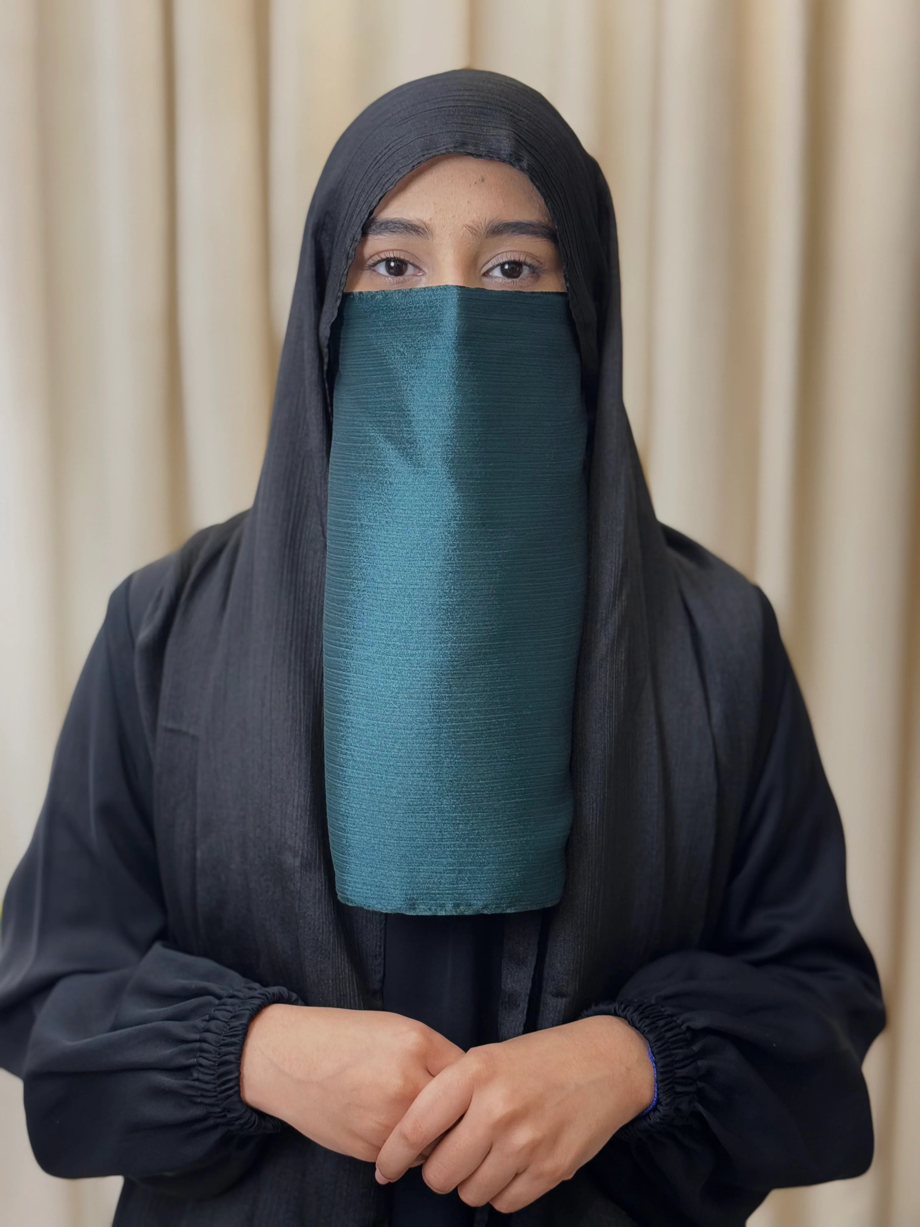 Silk Half Niqab - Emerald