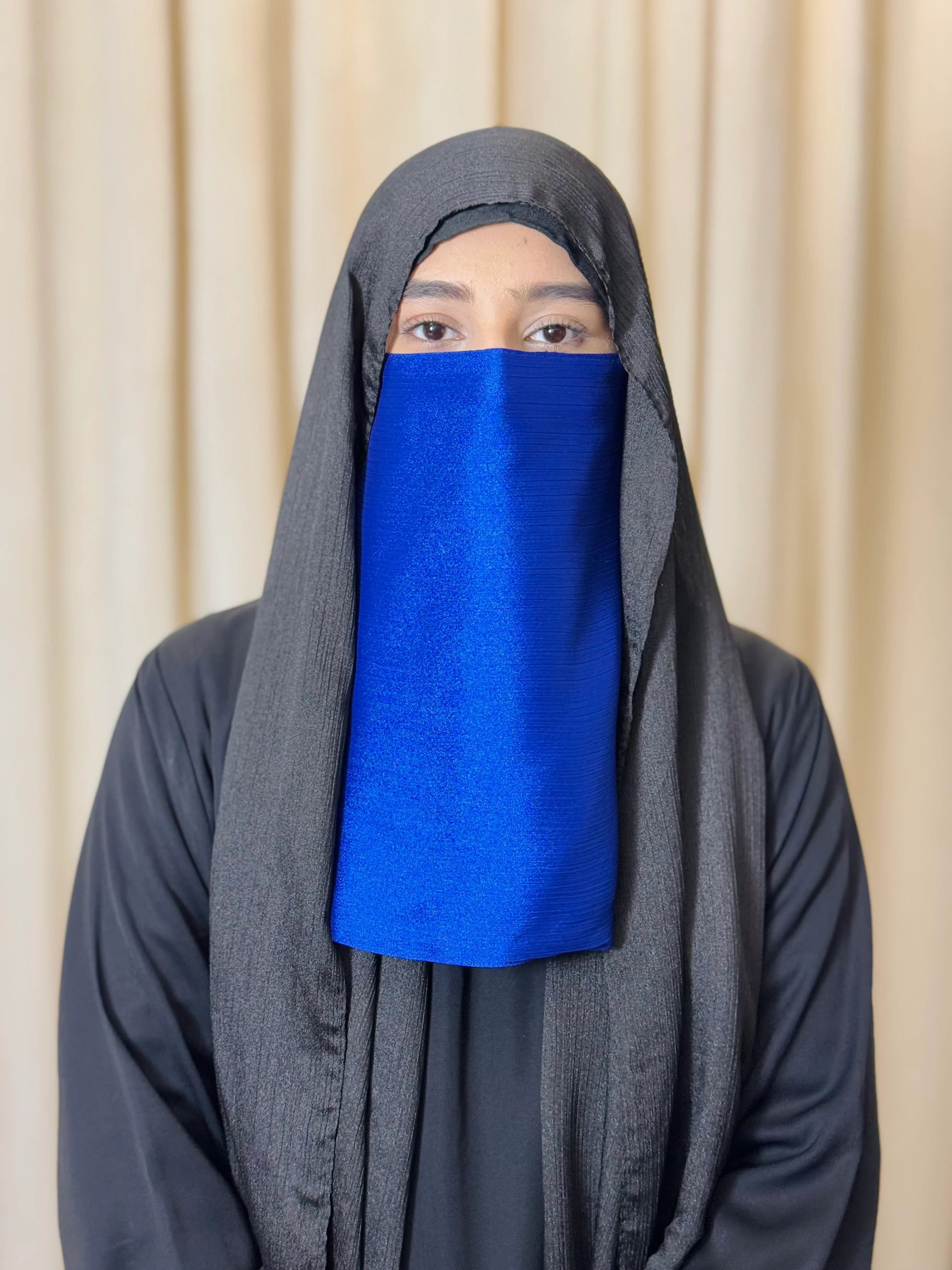 Silk Half Niqab - Royal Blue