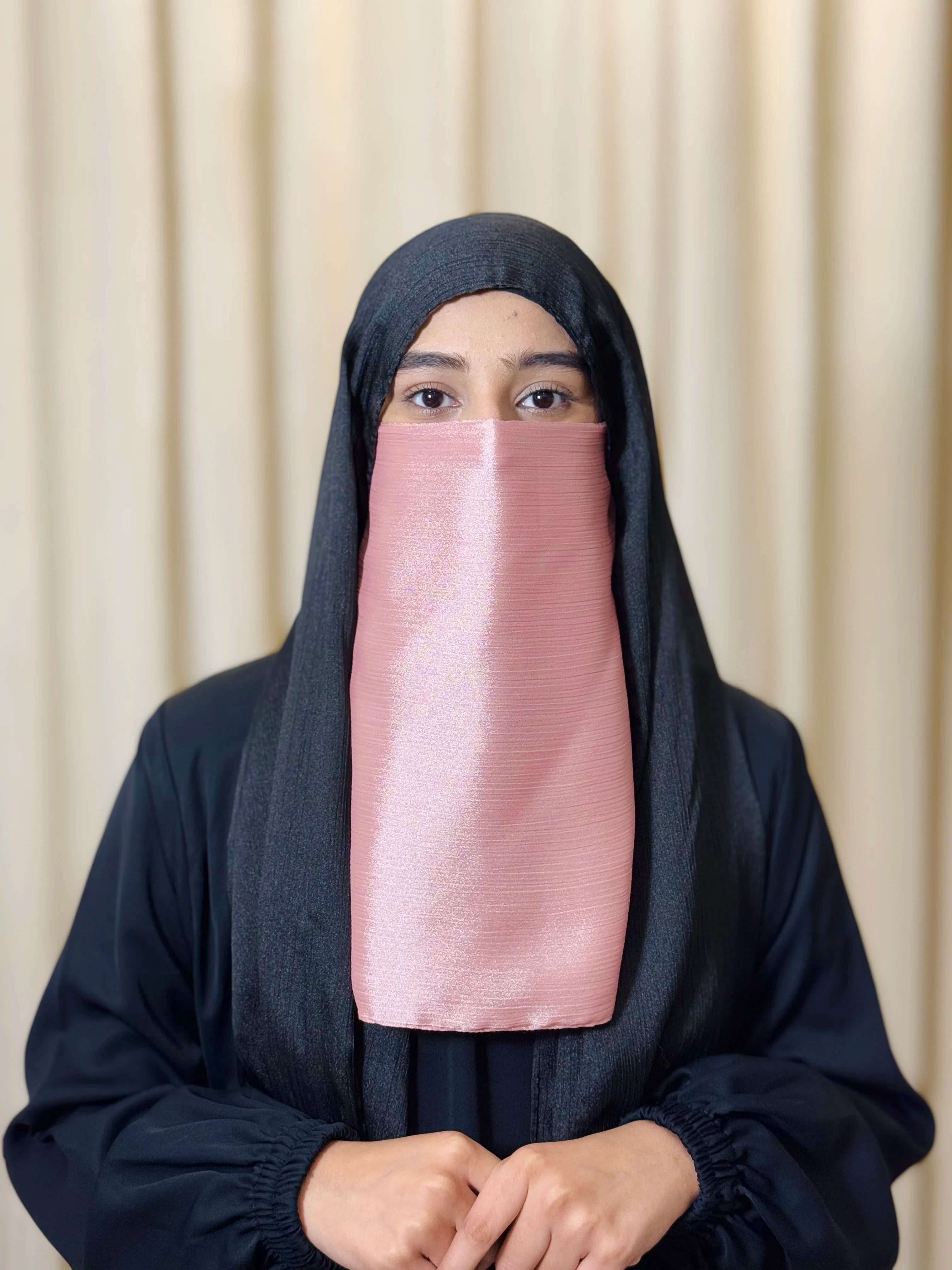 Silk Half Niqab - Tea Pink
