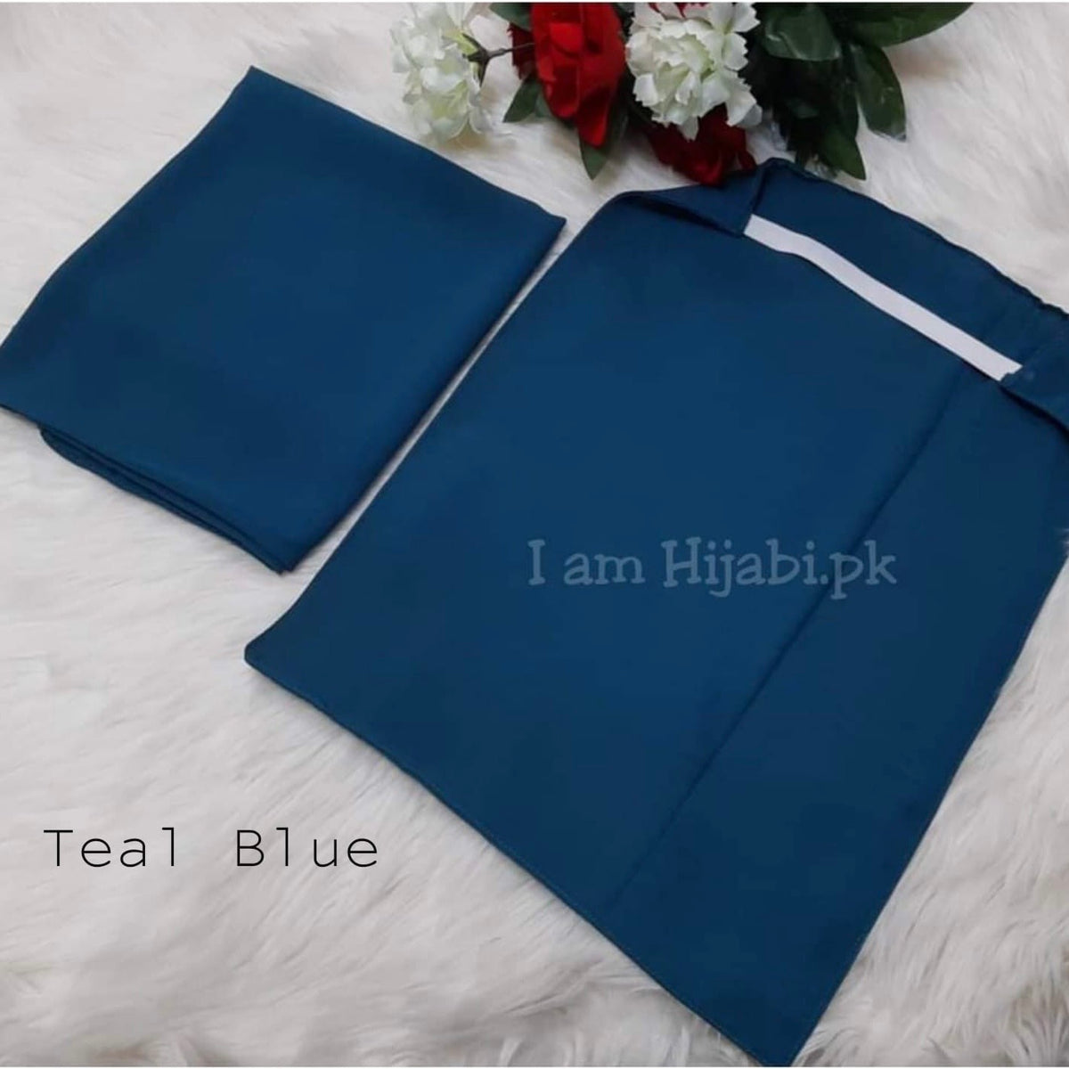 Hijab And Niqab Set - Teal Blue