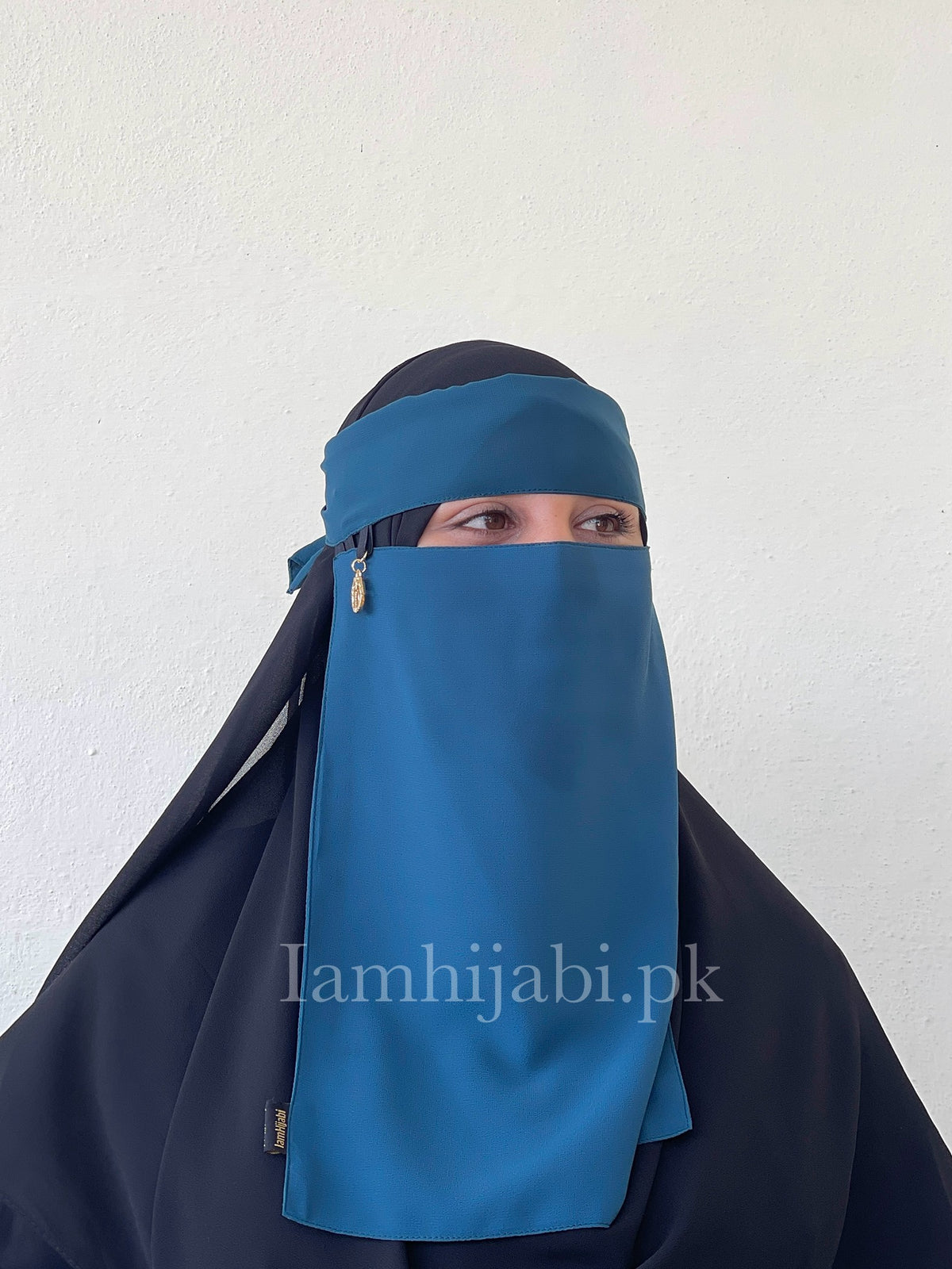 Saudi Niqab Large - Teal Blue